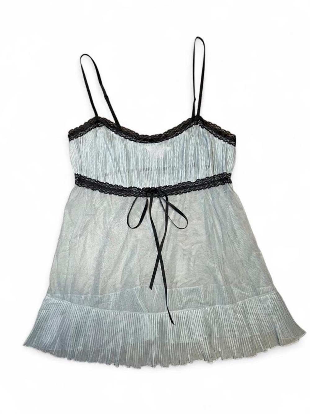 Victoria's Secret Light Blue and Black Lace Slip top